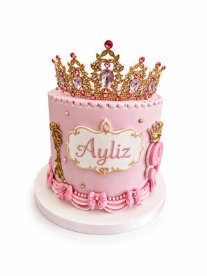 Gâteau princesse rose et or